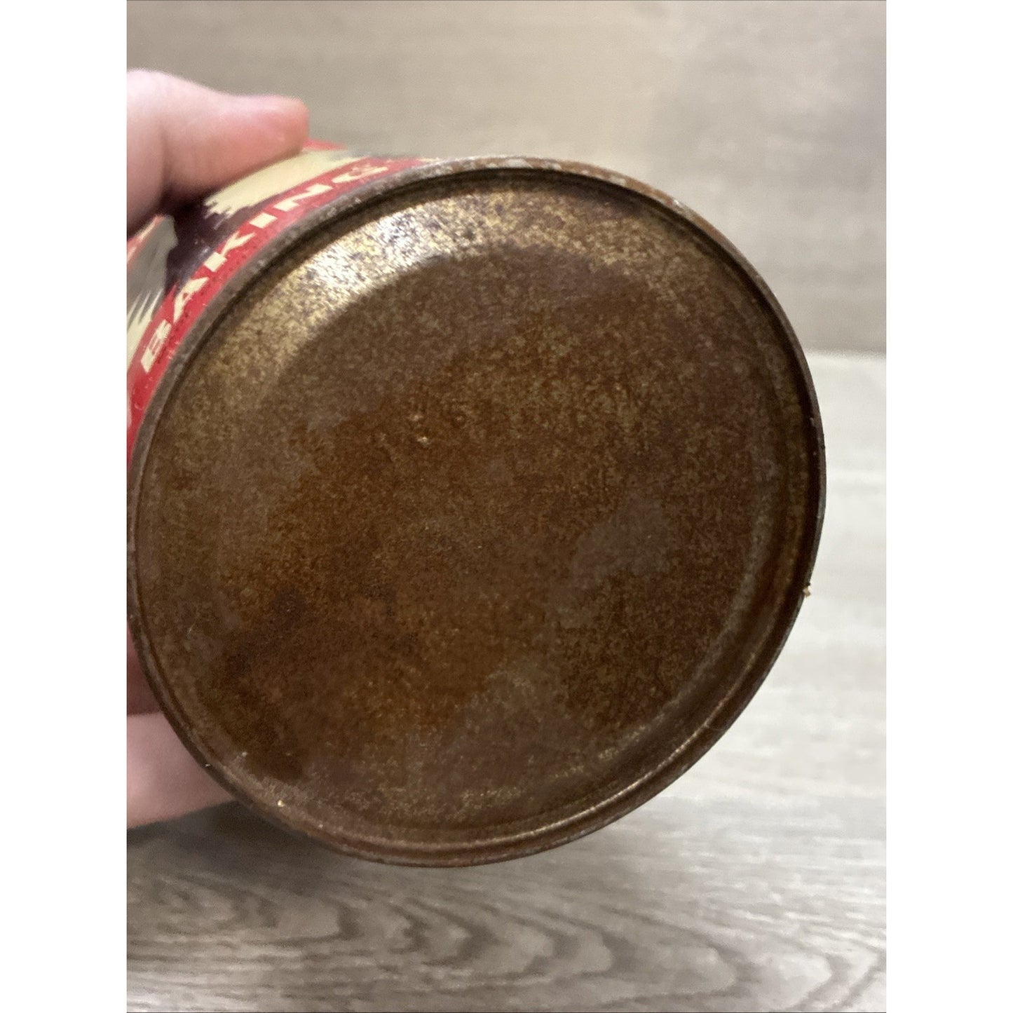 Calumet Baking Powder Tin (1 LB 9OZ ) w/Red Lid VINTAGE 1950’s General Foods