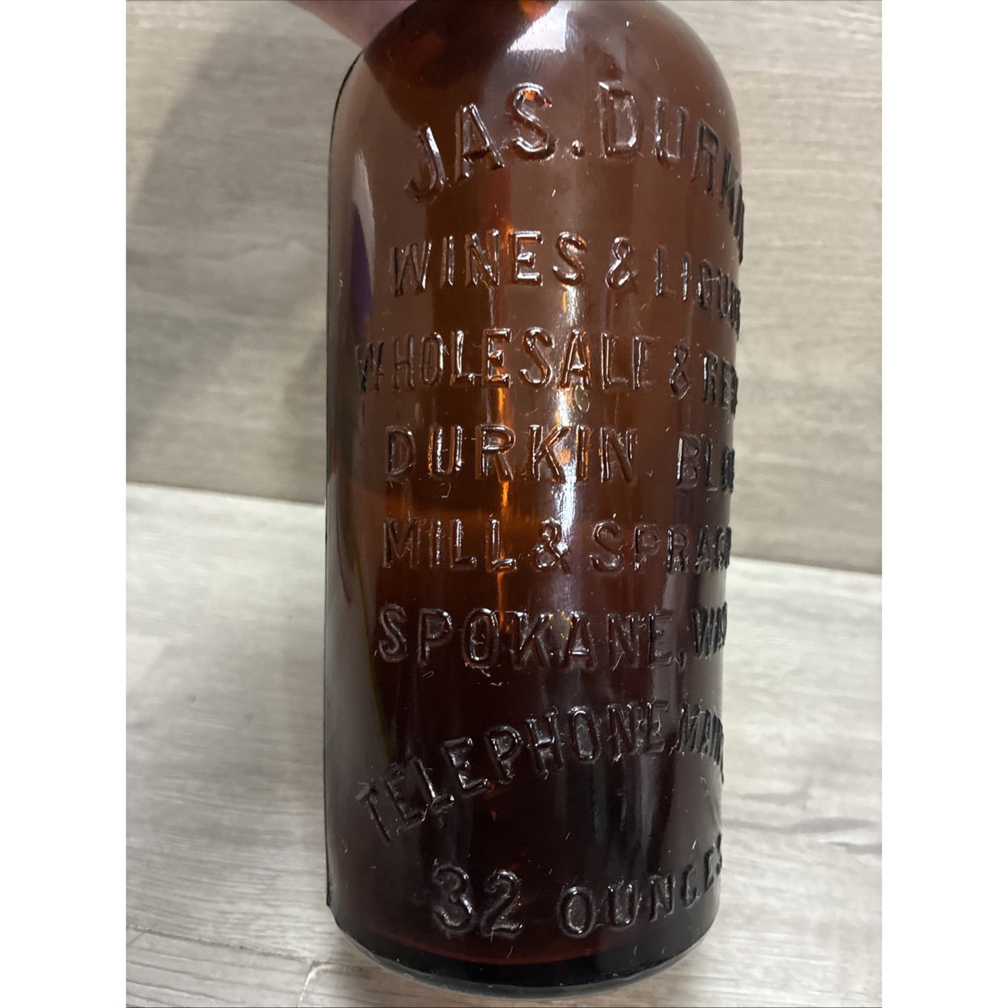 Jas Durkin Spokane Washington Whiskey 1890's Western Whiskey Bottle