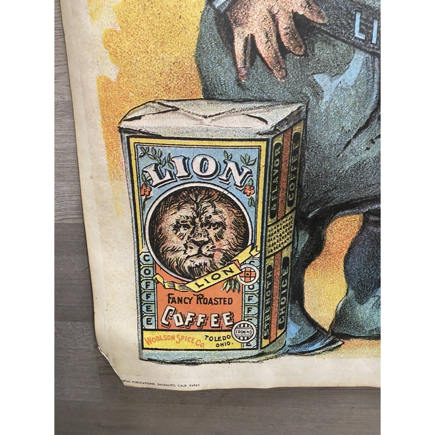 VINTAGE PORTAL PUBLICATIONS LION COFFEE ADVERTISING POSTER