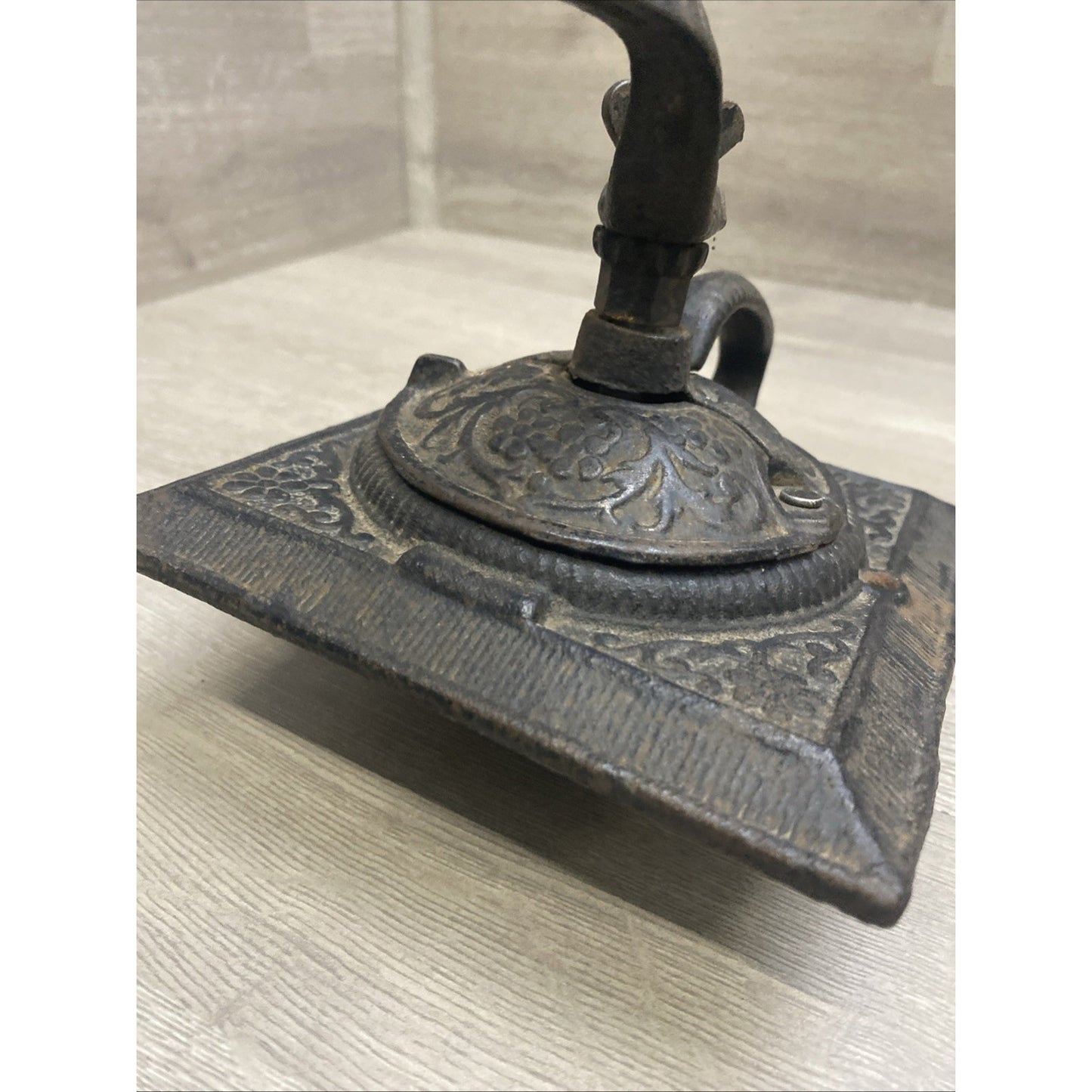 Antique Primitive Coffee Cast Iron Grinder Top and Handle Only