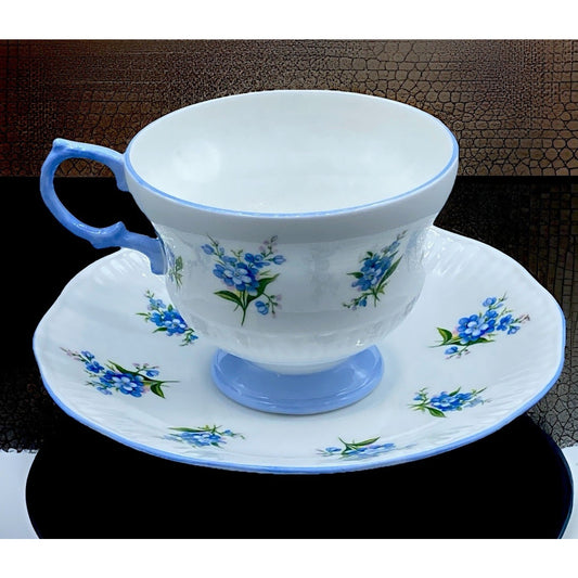 Vintage Rosina (Queen's) Forget-Me-Not Teacup Saucer Set