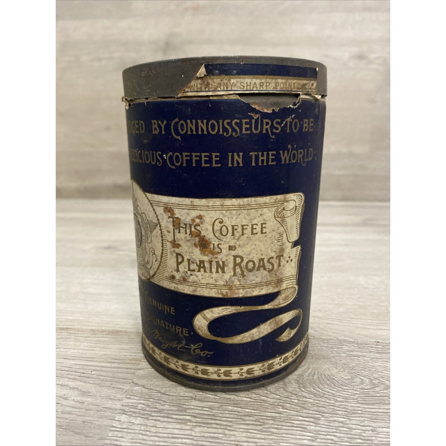 VINTAGE WHITE HOUSE BRAND COFFEE EMPTY 1LB TIN CAN DWINELL WRIGHT CO