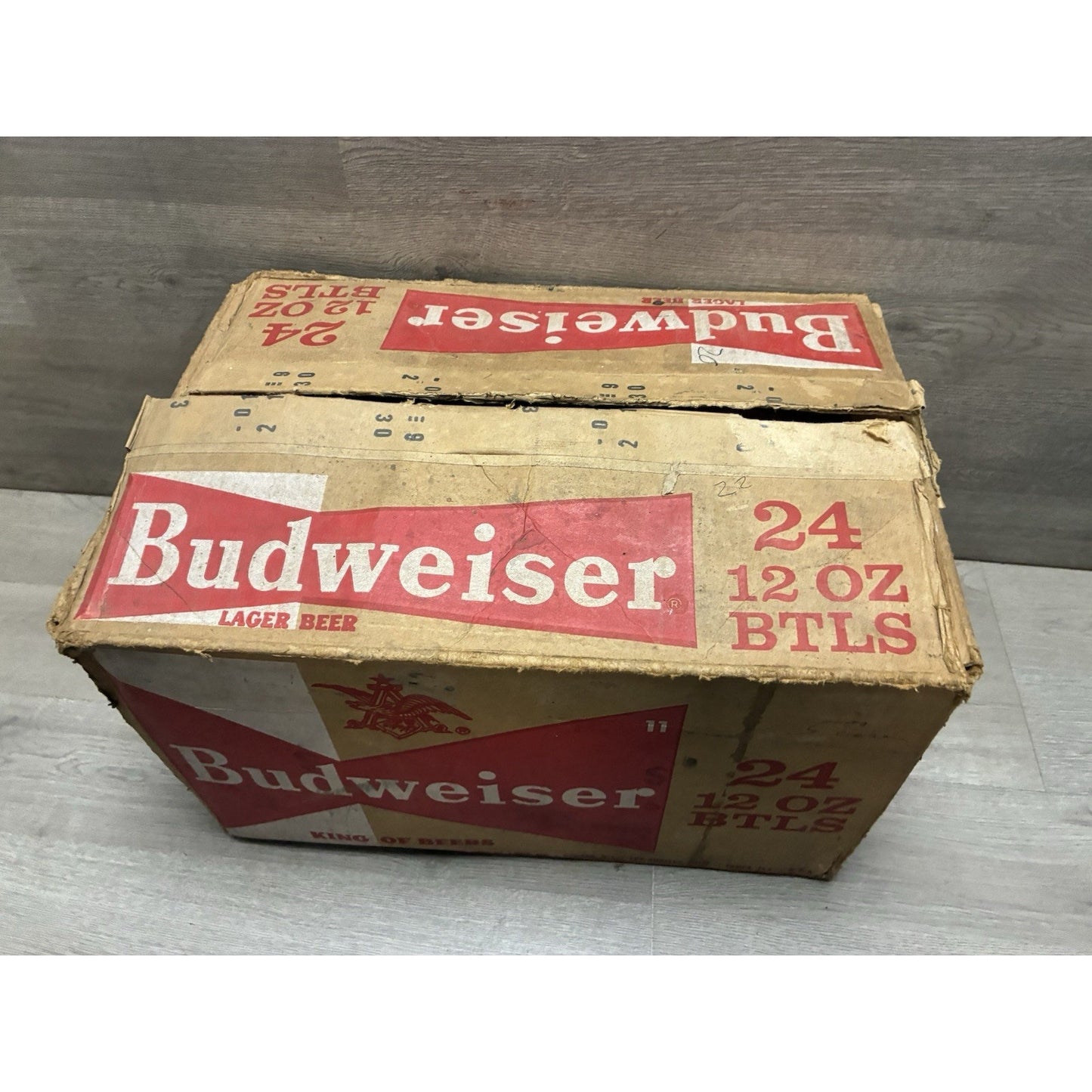 Budweiser Cardboard Flip Top 24 Bottle Case Box Empty Bar Decor Upcycle Crafts