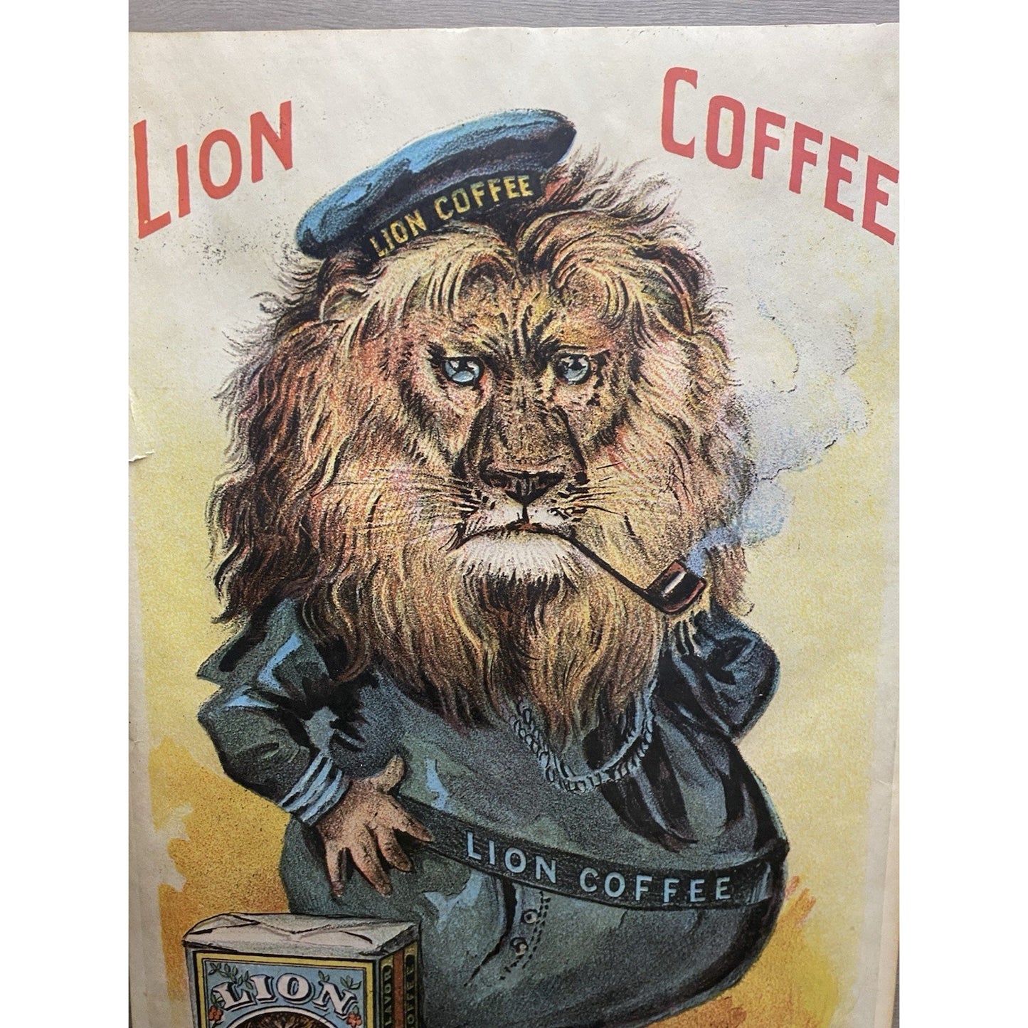 VINTAGE PORTAL PUBLICATIONS LION COFFEE ADVERTISING POSTER
