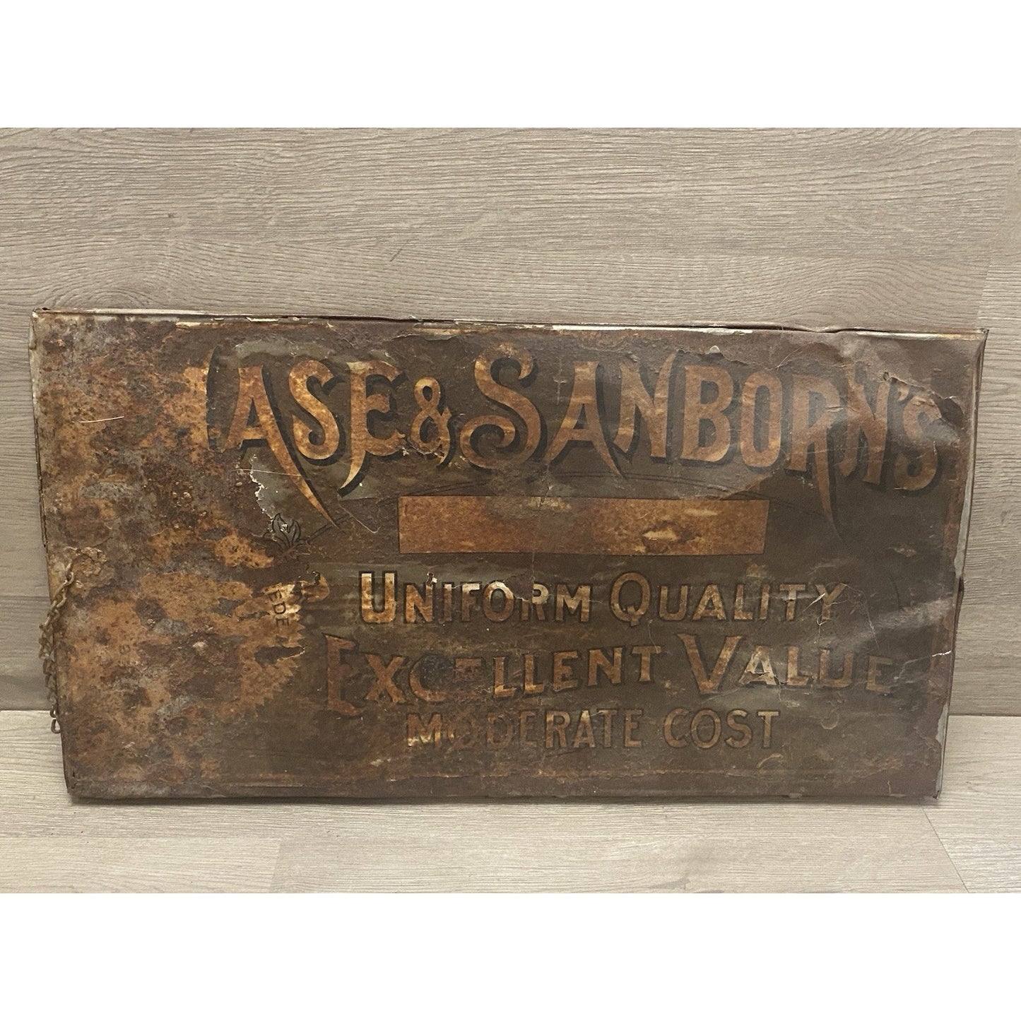 1800'S CHASE & SANBORN Uniform Quality Sign Or Coffee Bin Lid Advertising