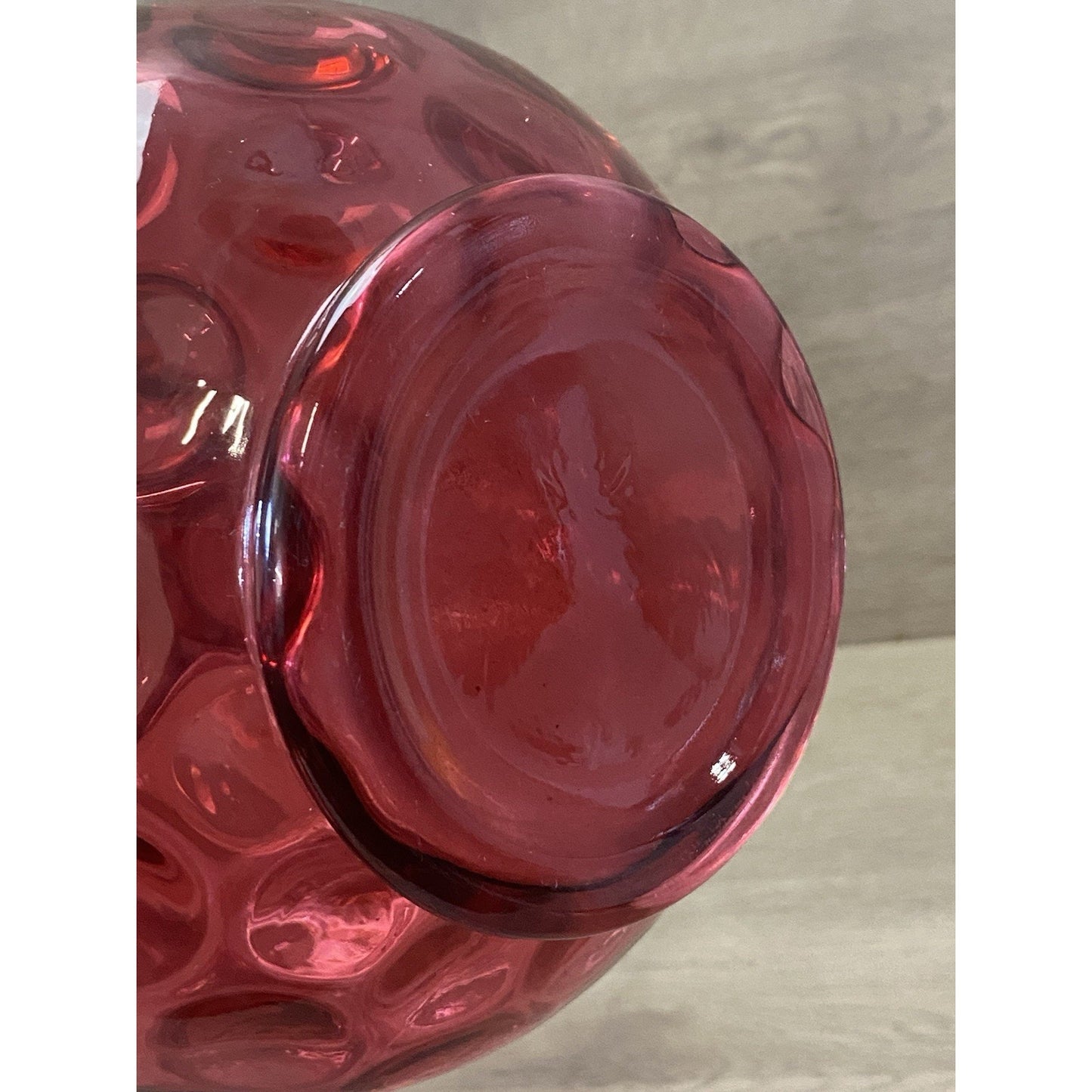Cranberry INVERTED FENTON COIN DOT PITCHER