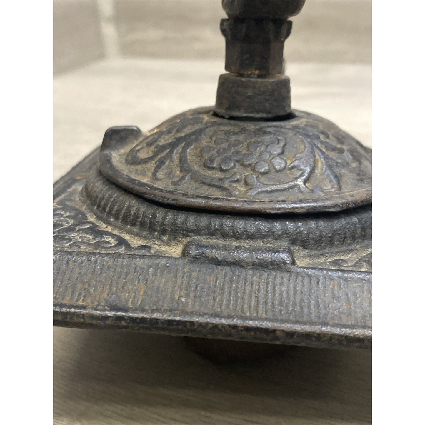 Antique Primitive Coffee Cast Iron Grinder Top and Handle Only