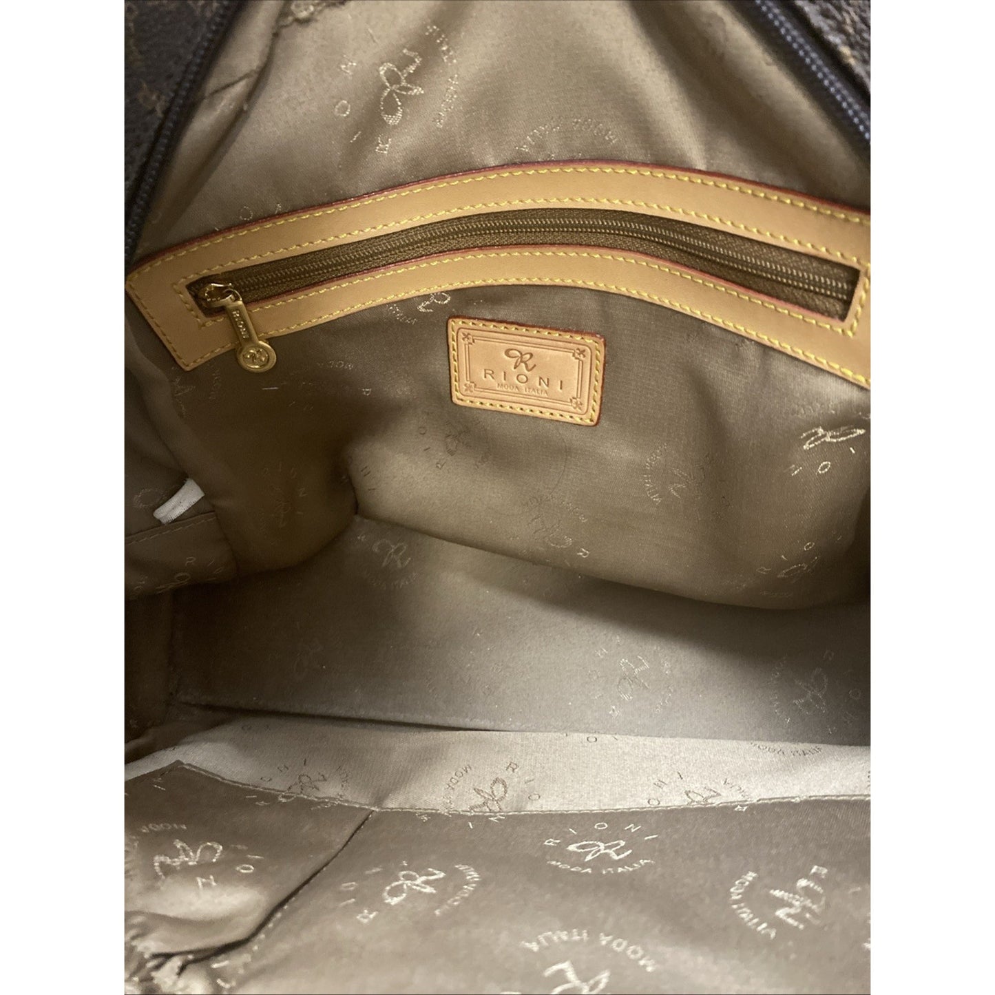Rioni Signature Brown Collection Satchel / Doctor Bag Style Purse
