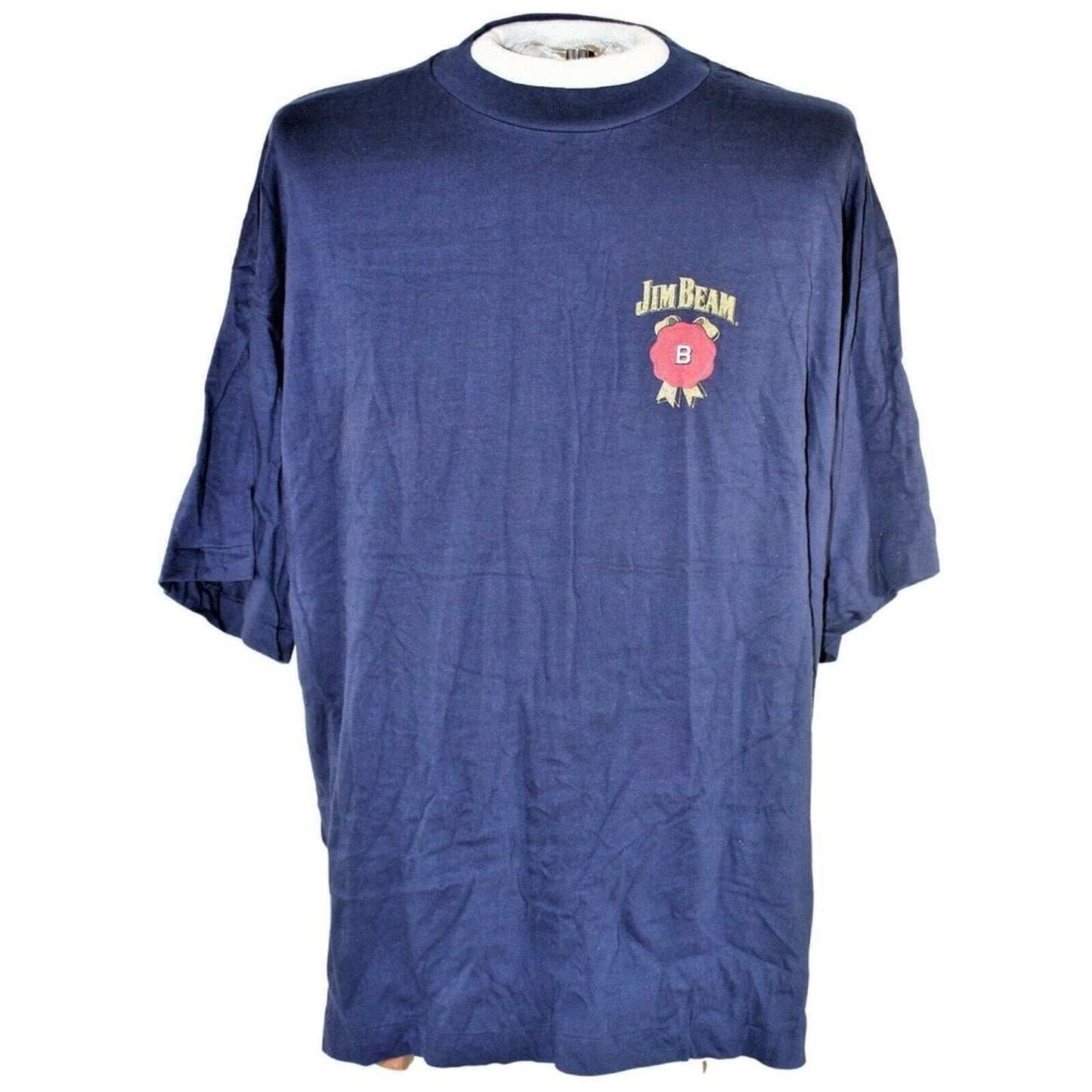 Jim Beam Bourbon Whiskey Single Stitch T Shirt Size XL Vintage 80s 90s Blue