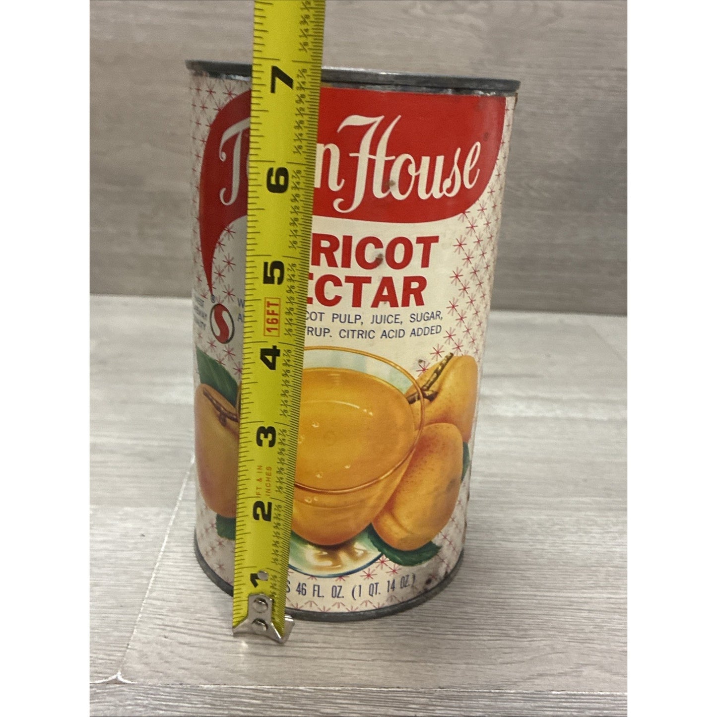 Antique Town House Apricot Nectar Grocery Advertising Can MCM Starburst 46oz HTF
