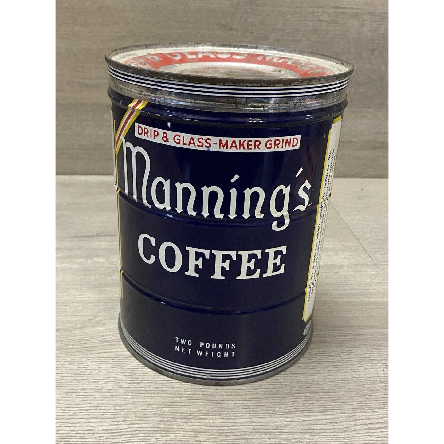 Manning's Coffee Can 2 lb Keywind San Francisco, California Pacific Coast Cities