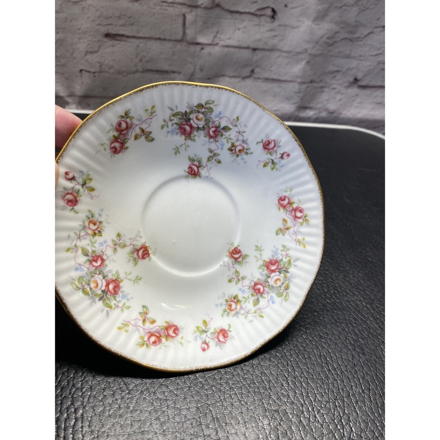 Vintage Royal Minister Floral Bone China Teacup And Saucer