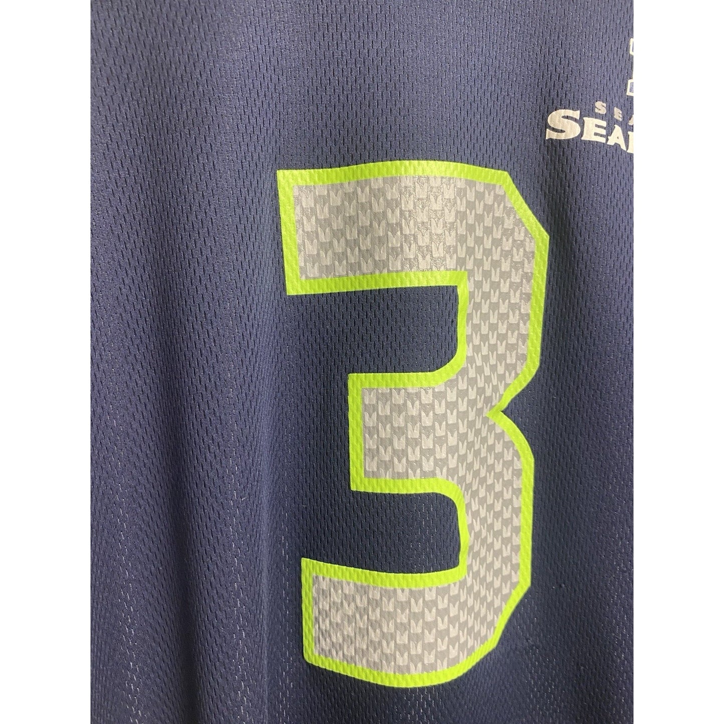 RUSSELL WILSON #3 SEATTLE SEAHAWKS Majestic Mens NFL Jersey Shirt Size Xl