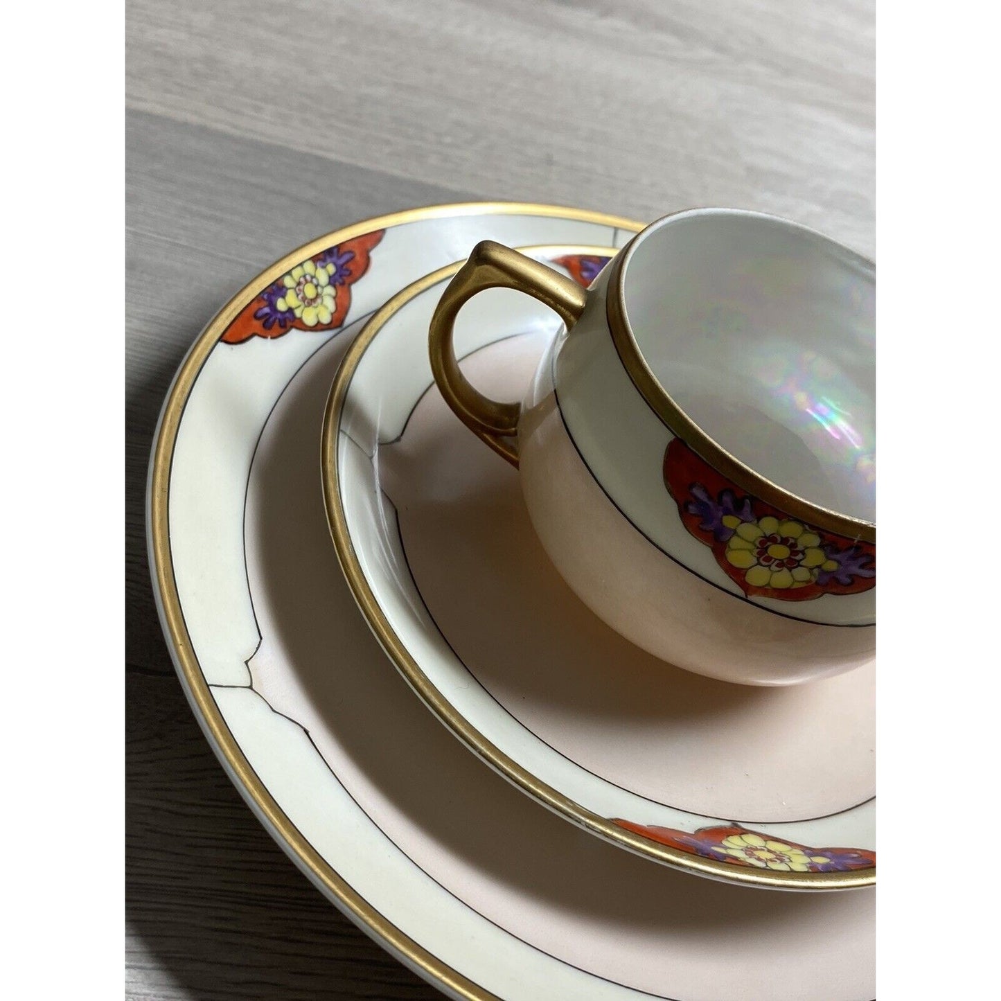3pc Seito Studios Teacup Saucer & Plate Set HTF