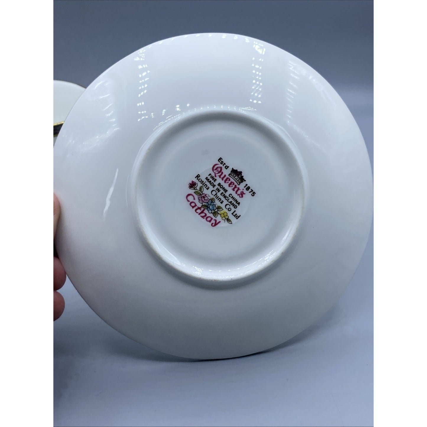 Queen's "Cathay" Teacup-Saucer Rosina Fine Bone China