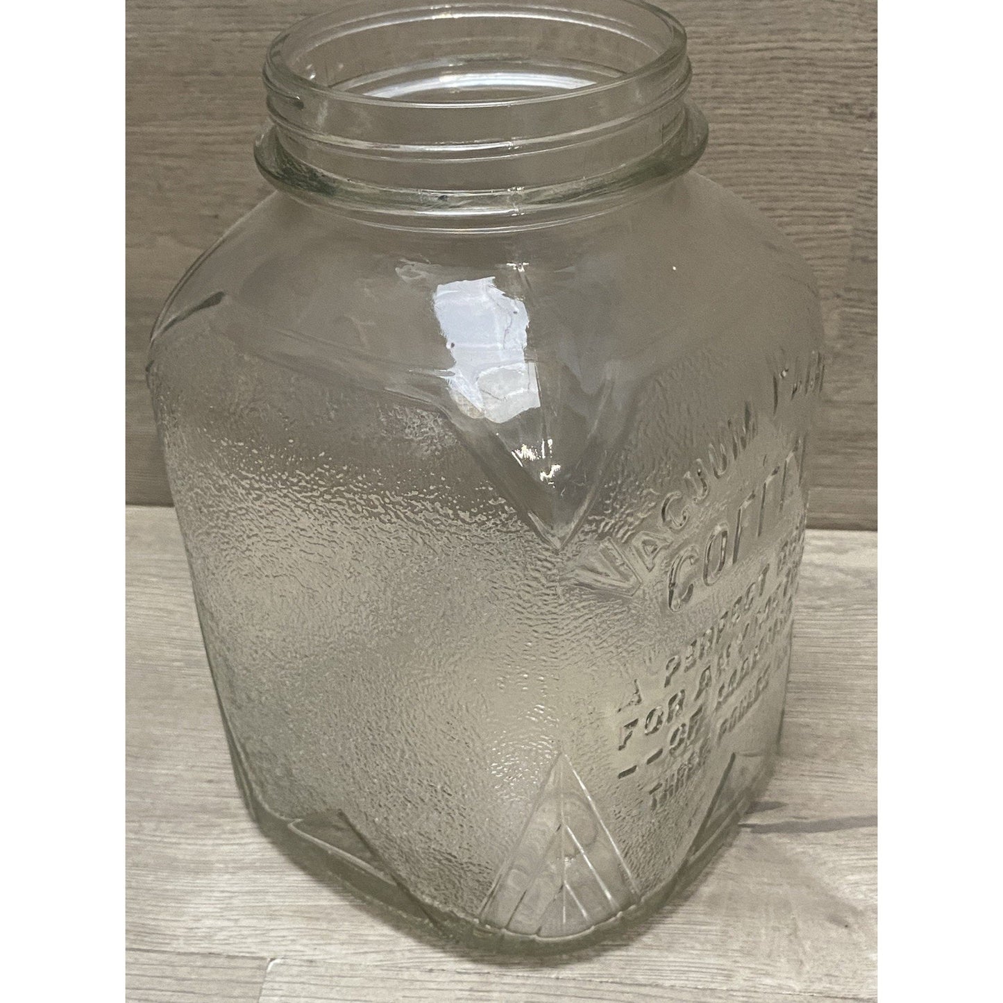 Vintage 1930 Rare Glass Jar Coffee Owens Illinois Glass Co Clear Square 3 Pound