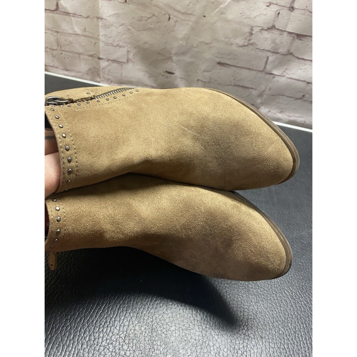 Sonoma Vitalize Ortholite Women's Ankle Boots Sz 8W Studded Taupe Brown