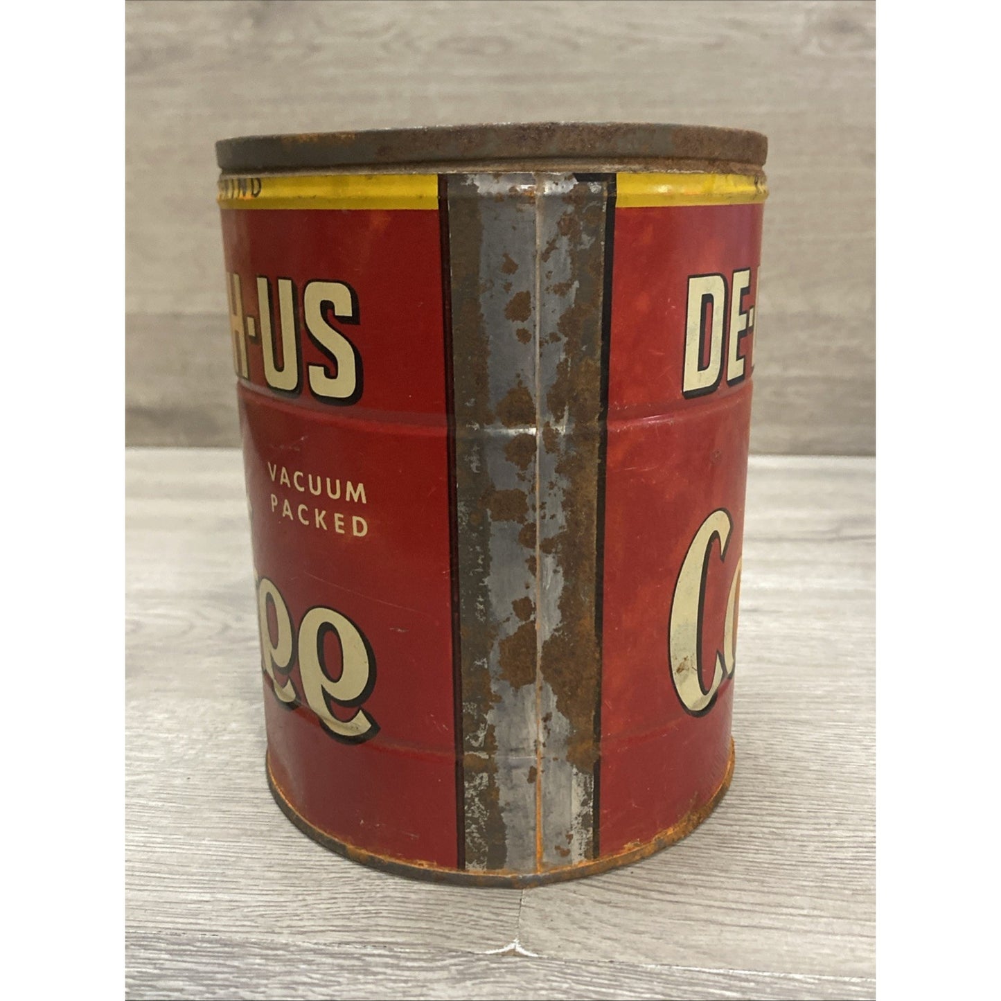 ANTIQUE TIN CAN DE-LISH-US COFFEE KW NATIONAL GROCERS SHURFINE CHICAGO IL