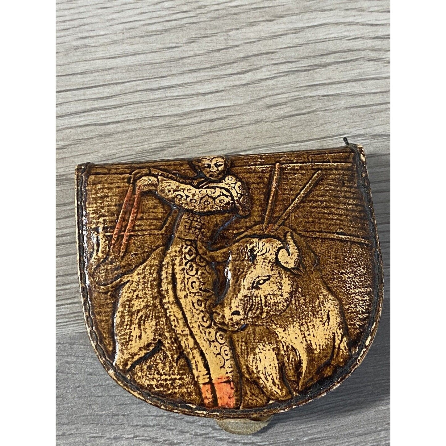 Unusual Vintage Kitsch Spanish Bullfighting Don Quixote Coin Purse Wallet