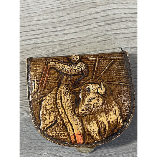 Unusual Vintage Kitsch Spanish Bullfighting Don Quixote Coin Purse Wallet