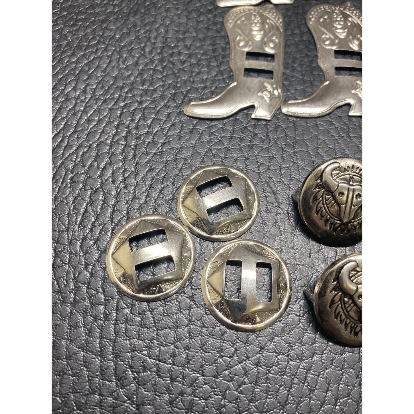 30pc Leather Making Conchos Boots, Bull, Heart