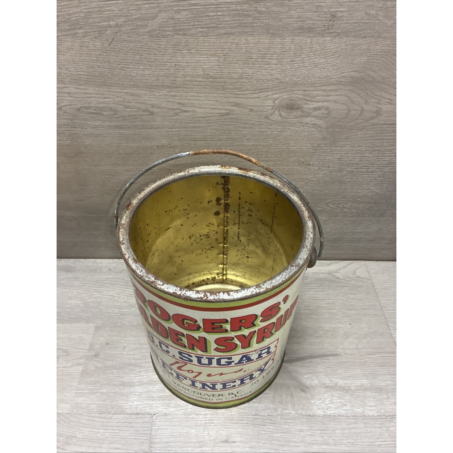 Vintage Rogers Golden Syrup 10lb Metal Can Vancouver B.C. Canada