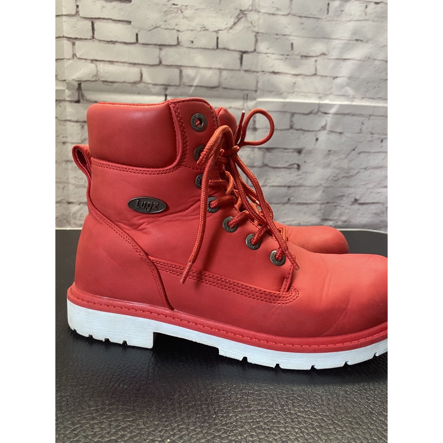 Lugz Mens Convoy Boots Red SZ 8 USA