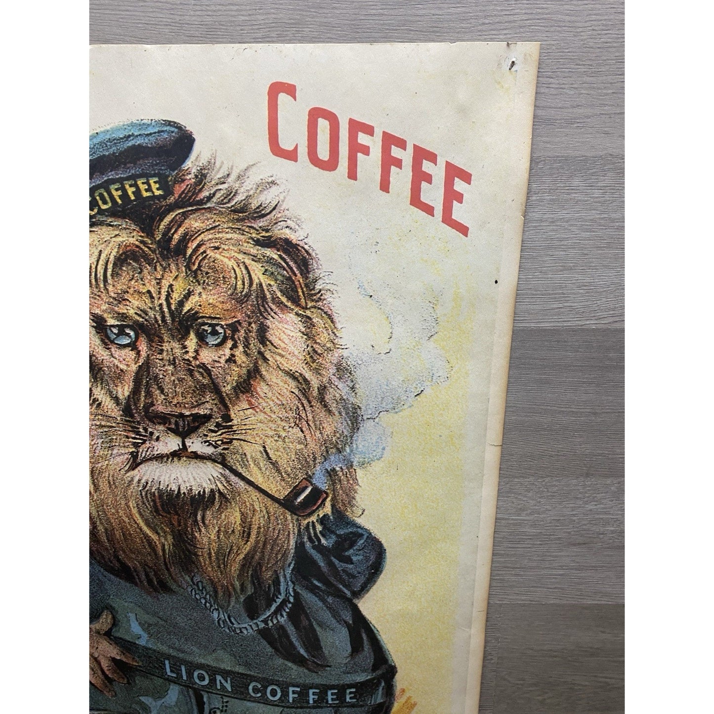 VINTAGE PORTAL PUBLICATIONS LION COFFEE ADVERTISING POSTER