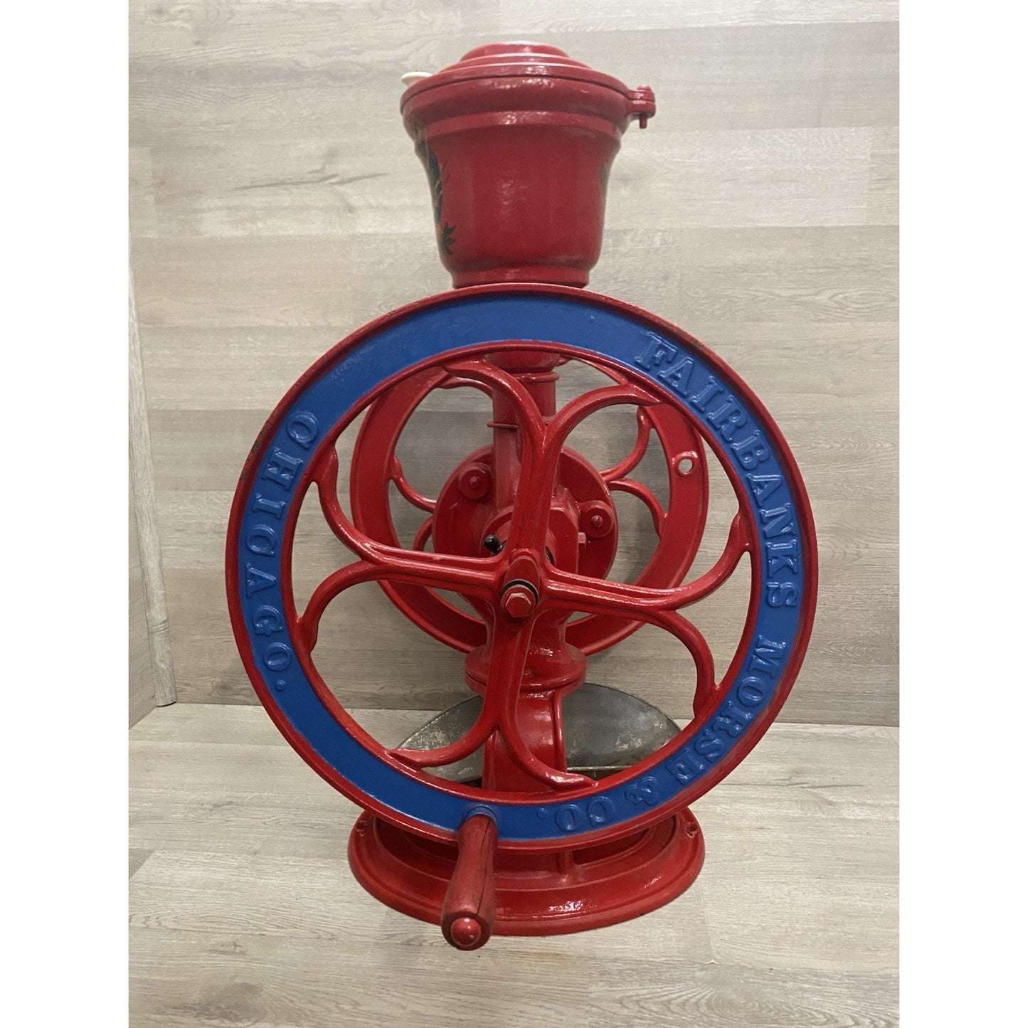 ANTIQUE FAIRBANKS MORSE & CO COFFEE GRINDER 1887 LARGE 27" TALL CAST IRON #7