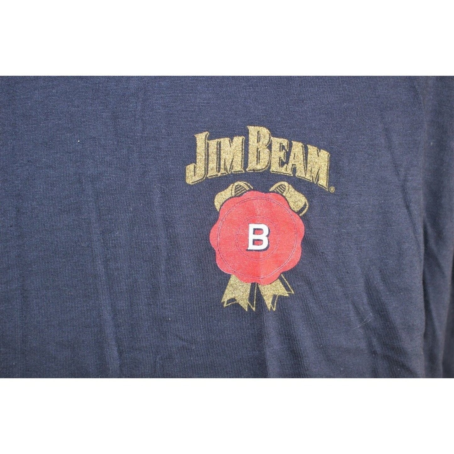 Jim Beam Bourbon Whiskey Single Stitch T Shirt Size XL Vintage 80s 90s Blue