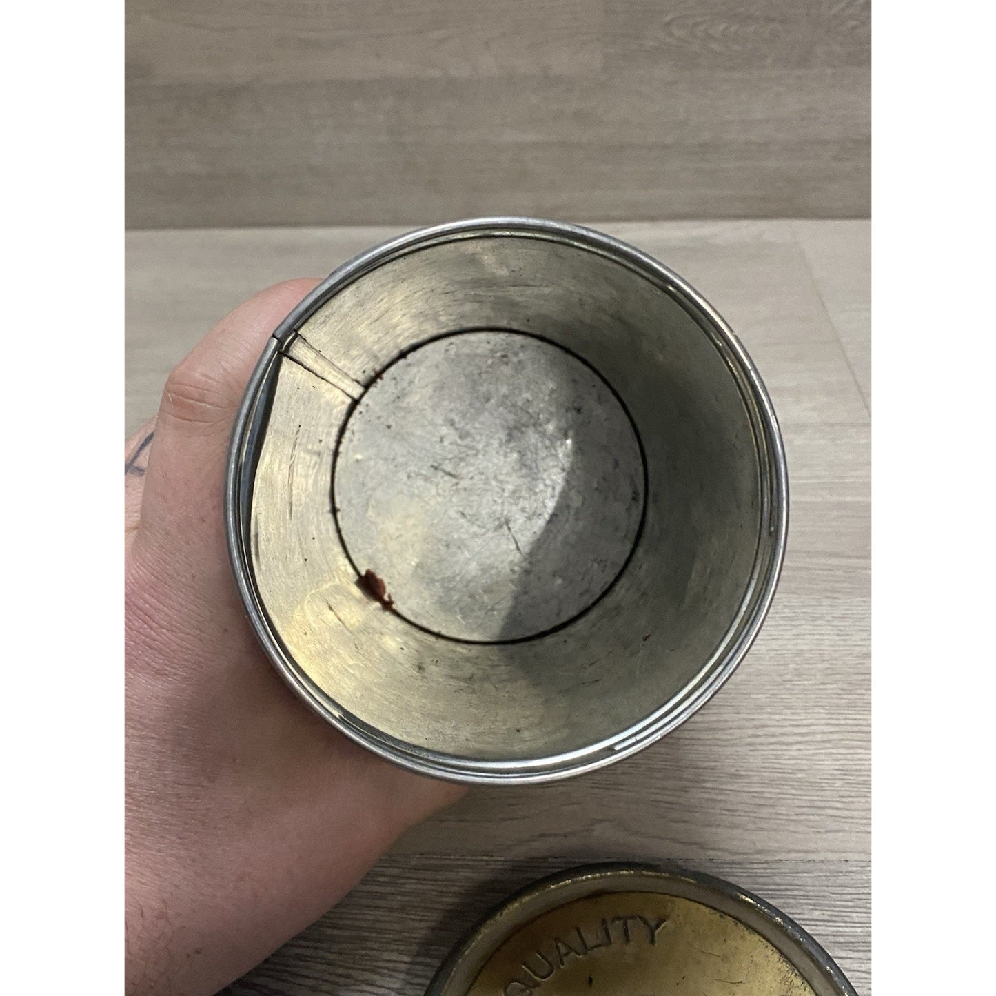 VINTAGE FLAROMA BRAND COFFEE TIN CAN 1 LB., GRAND UNION TEA CO., BROOKLYN, NY