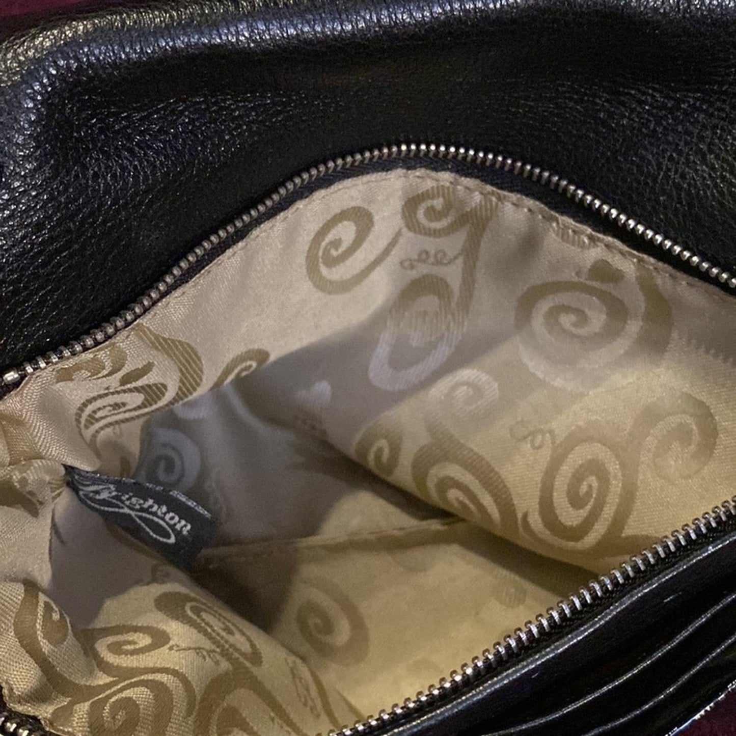 Vintage Brighton Black Patent Leather Clutch with Matching Coin Purse & Dust Bag