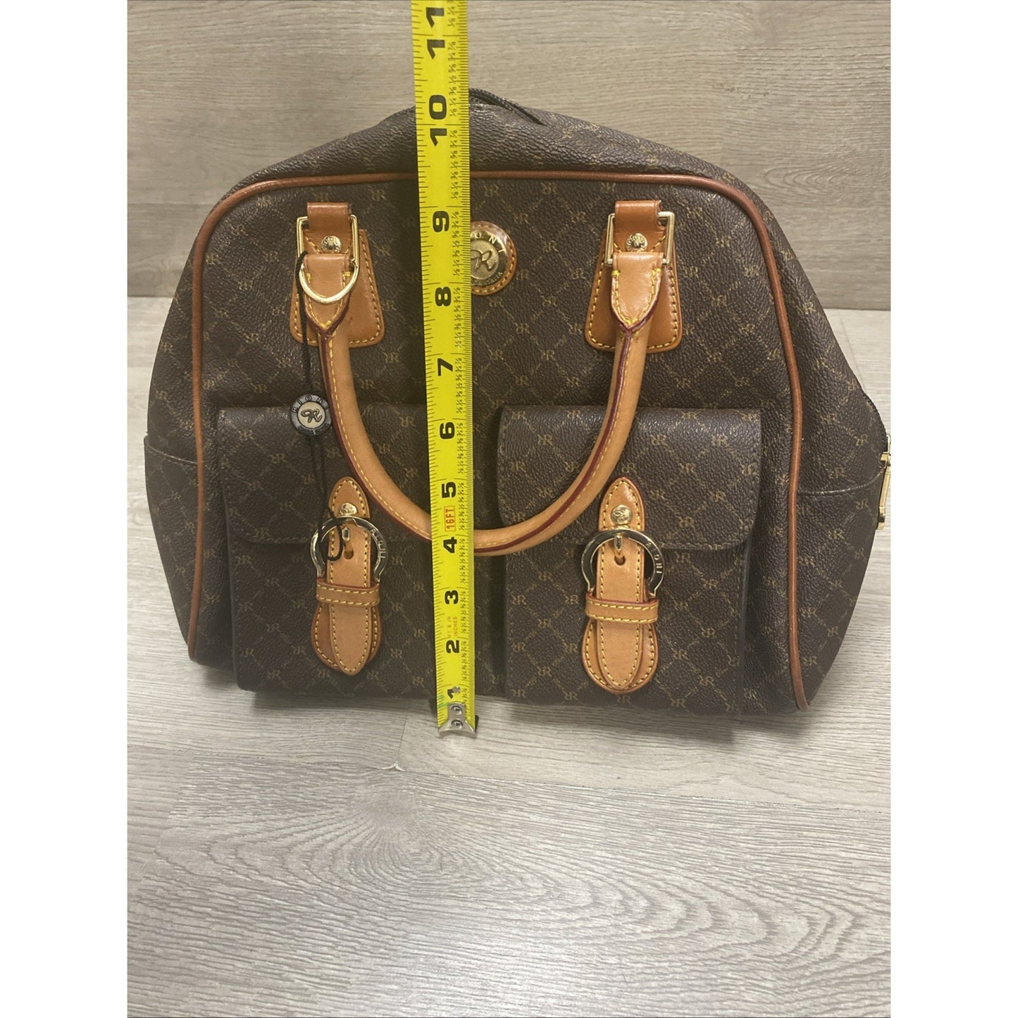 Rioni Signature Brown Collection Satchel / Doctor Bag Style Purse