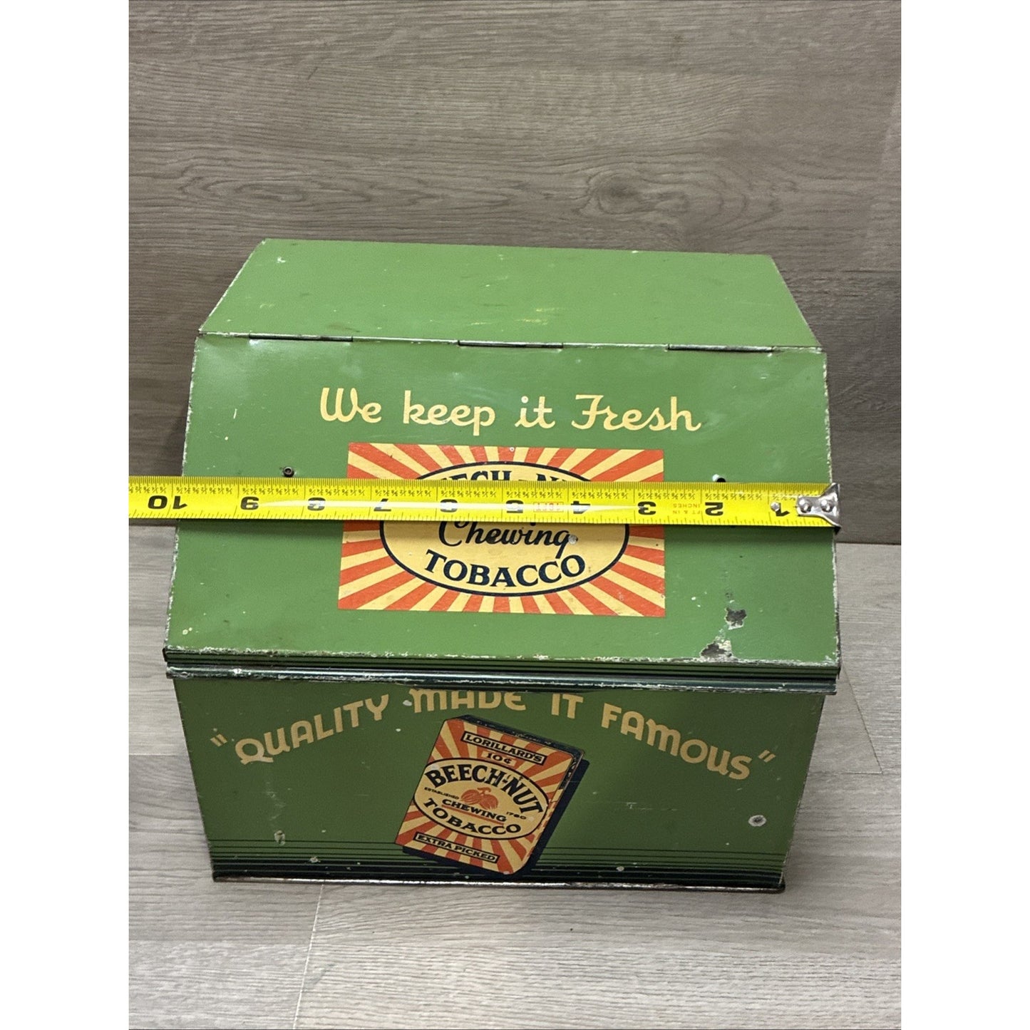 Original Lorillard’s Beech-Nut Chewing Tobacco Tin Humidor Counter Top Display