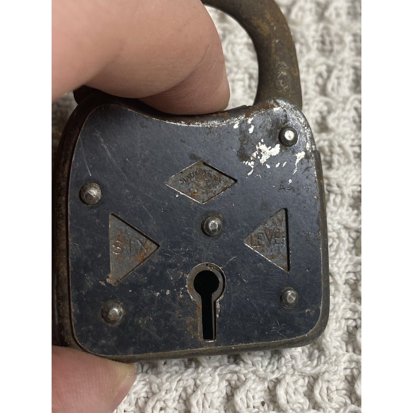 (4) Antique Locks 6 Lever, Yale, Fraim, Corbin Padlocks No Keys