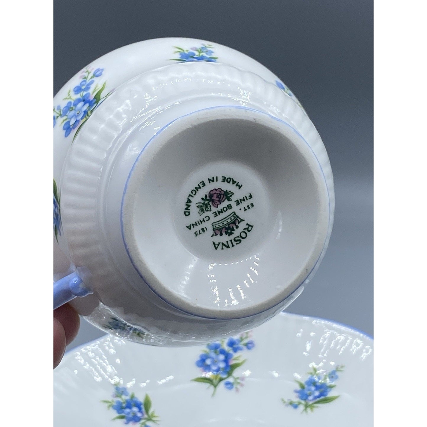 Vintage Rosina (Queen's) Forget-Me-Not Teacup Saucer Set