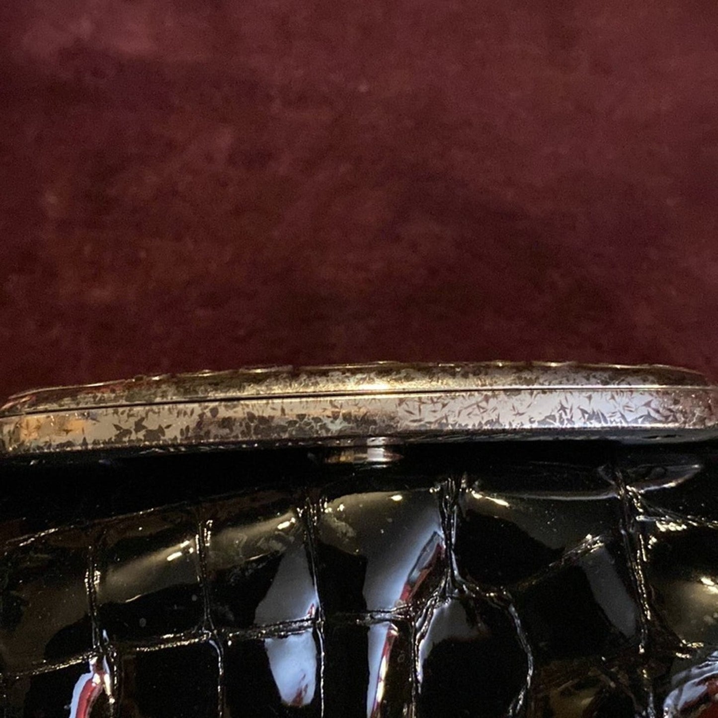 Vintage Brighton Black Patent Leather Clutch with Matching Coin Purse & Dust Bag
