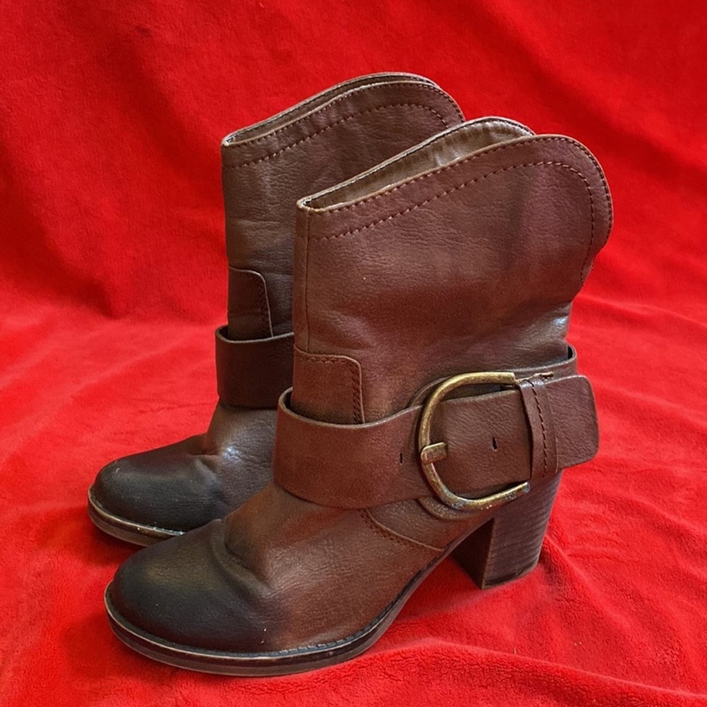 Rampage Ivette Brown Mid-Calf Heeled Boots