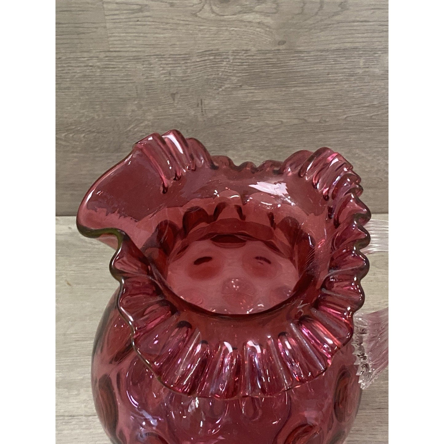 Cranberry INVERTED FENTON COIN DOT PITCHER
