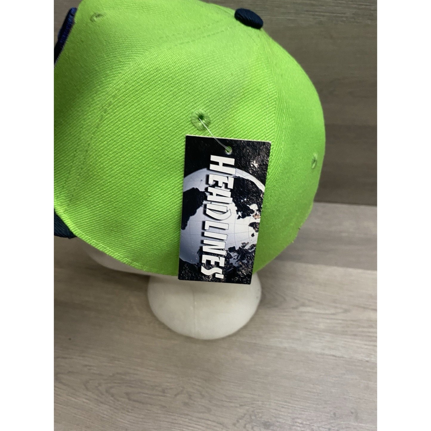 Neon Green Navy Blue 12 Player Flat Bill Snapback Hat Cap Seattle Fan 2Tone