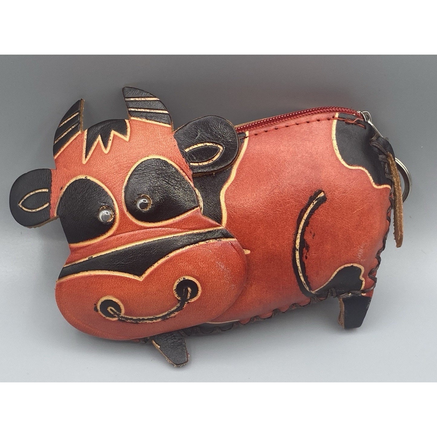 Cow Genuine Leather Handmade Crafted Animal Coin Purse Wristlet Wallet