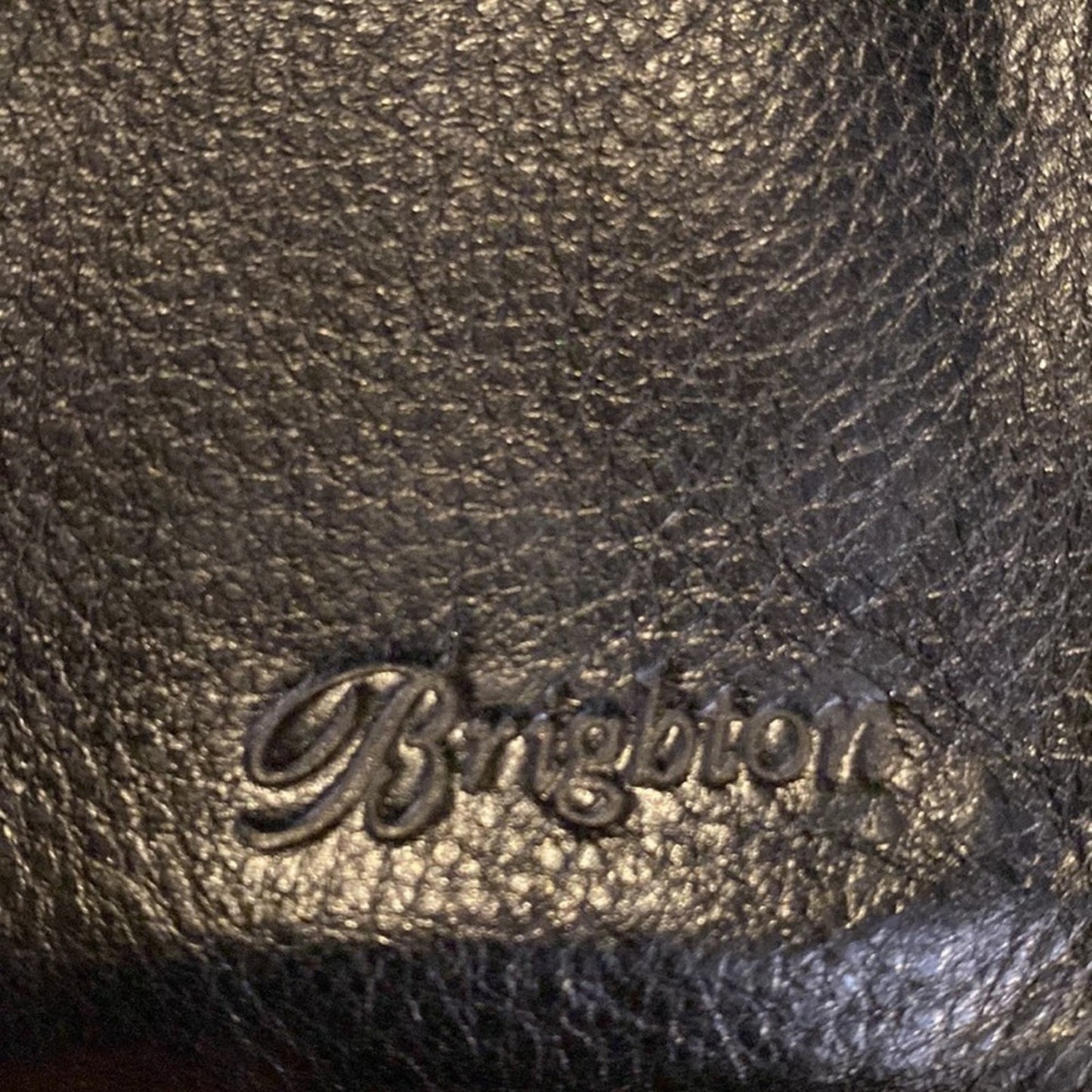 Vintage Brighton Black Leather Croc Clutch Purse Checkbook Wallet with Dust Bag