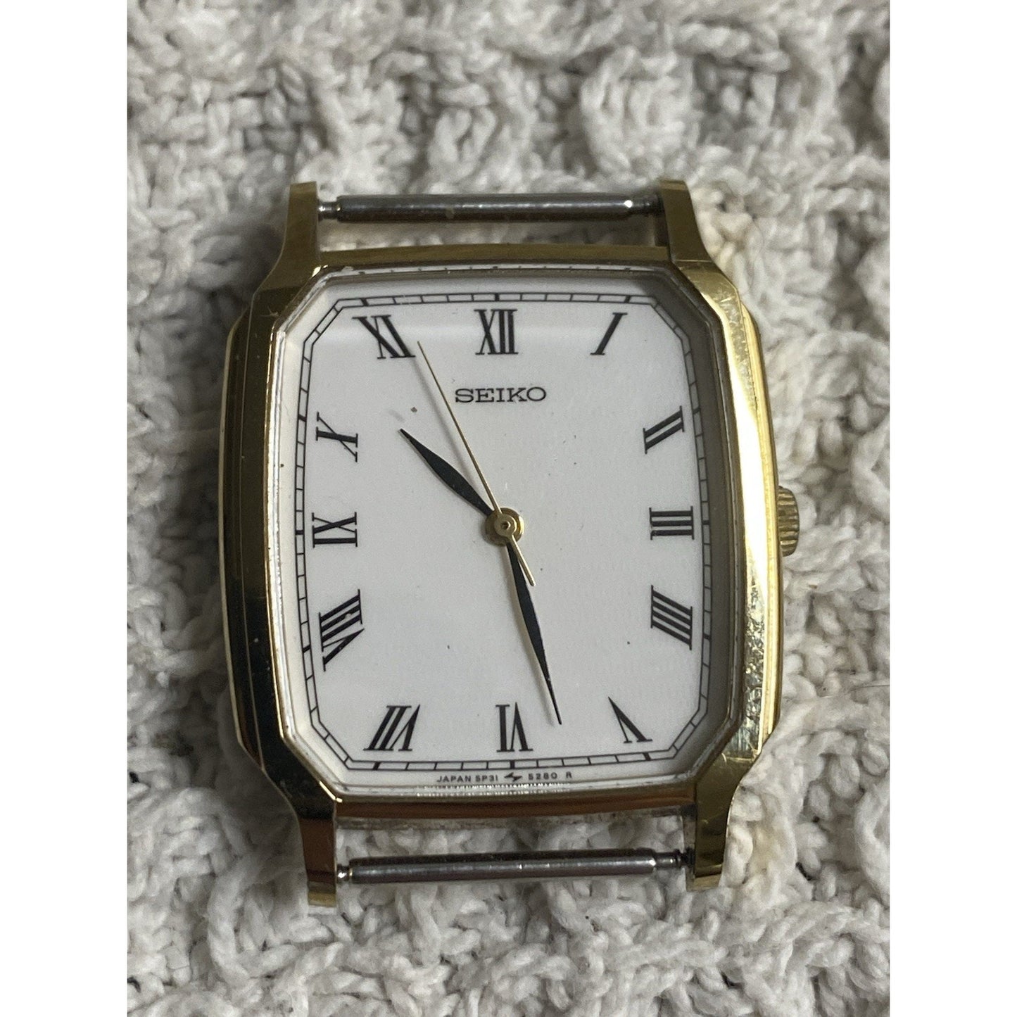 Vintage SEIKO Chariot 5P31-5190 Gold Men's Quartz Watch From JAPAN