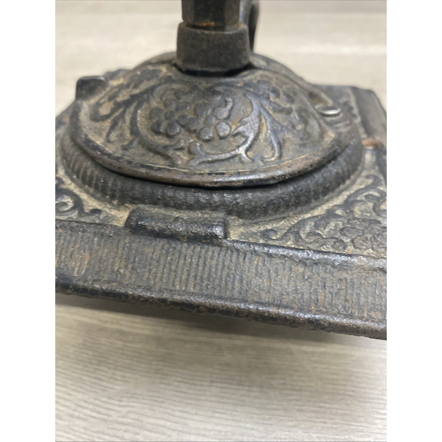 Antique Primitive Coffee Cast Iron Grinder Top and Handle Only