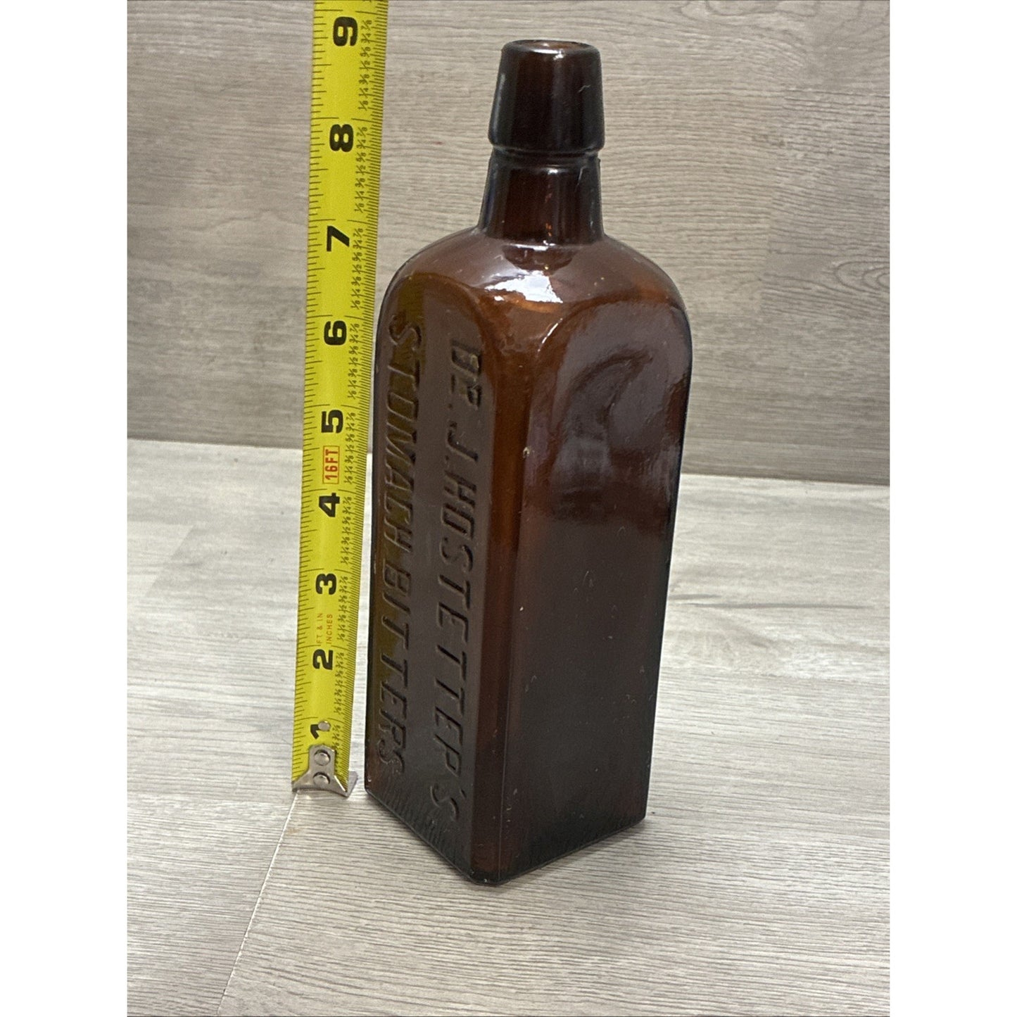 Antique Dr J Hostetter's Stomach Bitters 18oz Amber Bottle