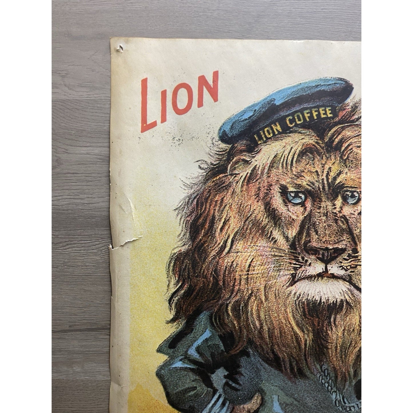 VINTAGE PORTAL PUBLICATIONS LION COFFEE ADVERTISING POSTER