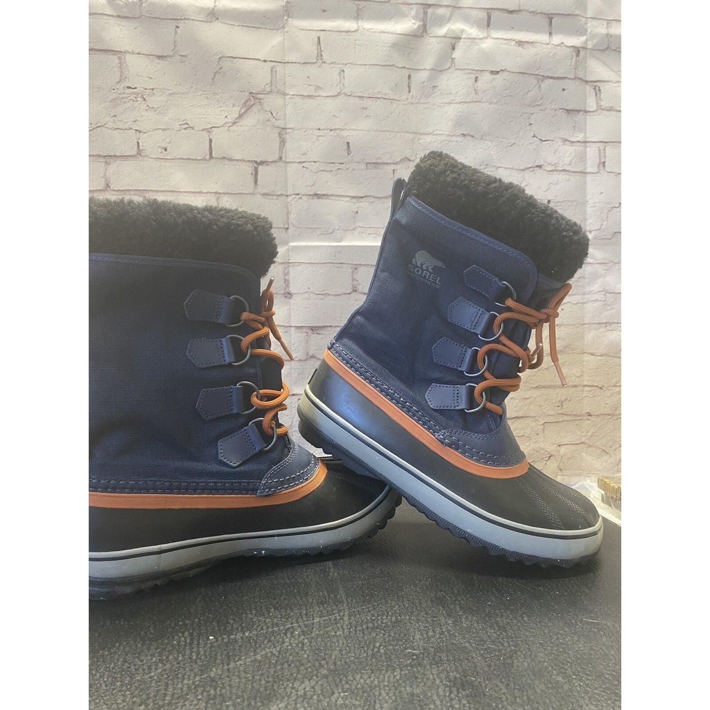Sorel Winter Boots Nylon Upper Rubber Base Insulated SZ 7 US Great Cond.