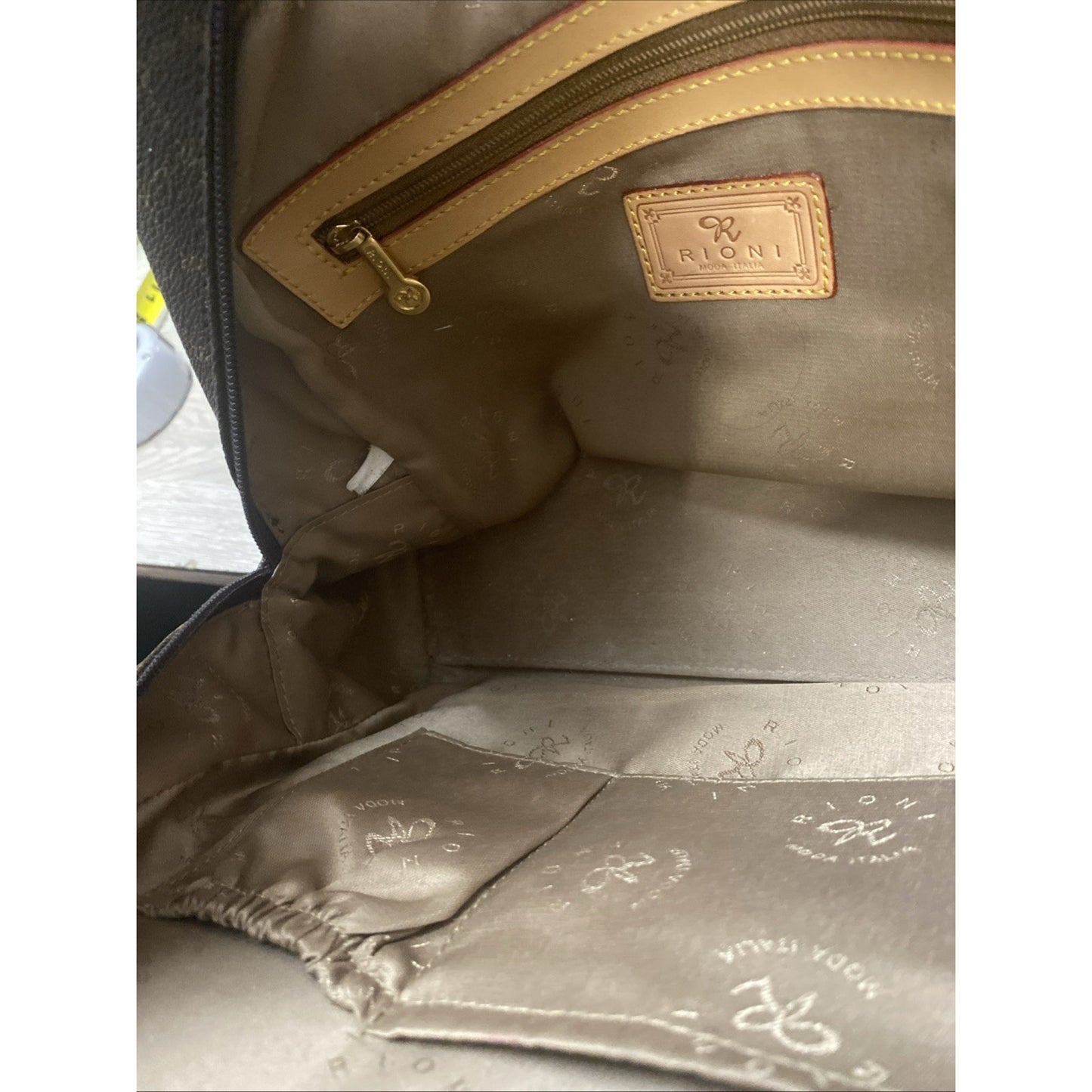 Rioni Signature Brown Collection Satchel / Doctor Bag Style Purse
