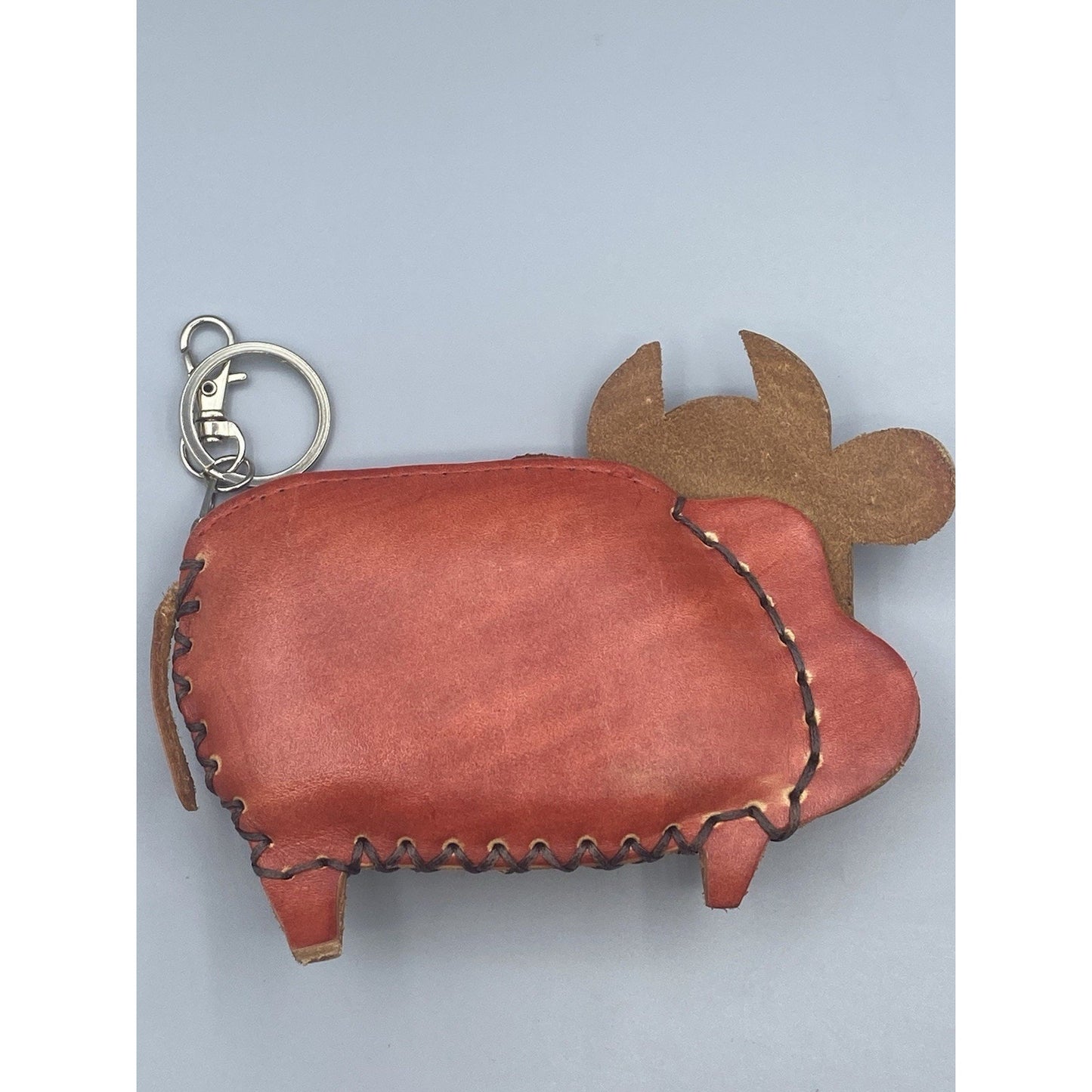 Cow Genuine Leather Handmade Crafted Animal Coin Purse Wristlet Wallet
