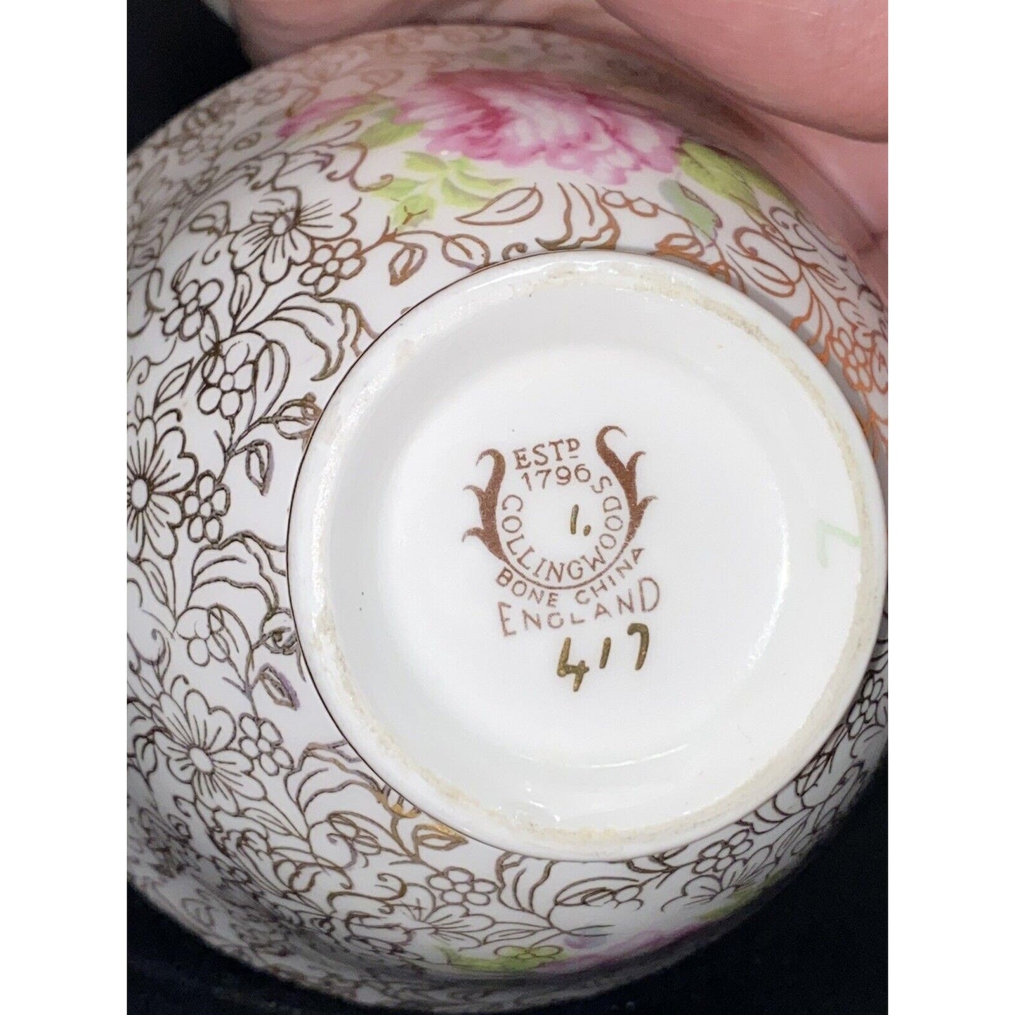 Collingswood Bone China England 417 Rose Teacup